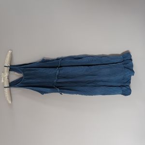 Pink blush chambray maternity dress